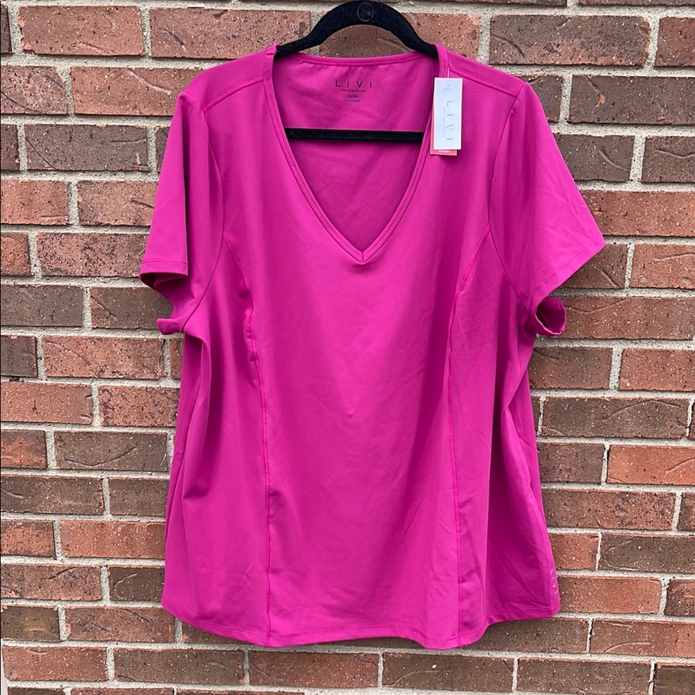Pink V-Neck Women's Top